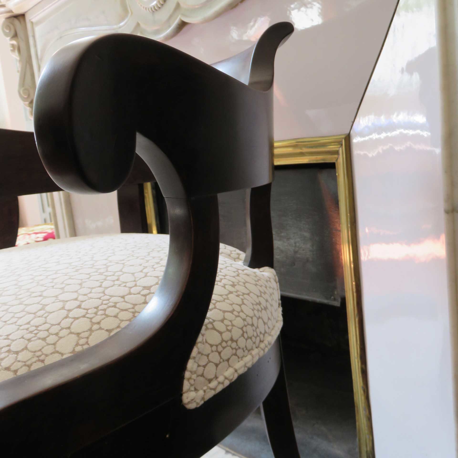 Fauteuil de bureau fin XIX ème . Velours - Casal-