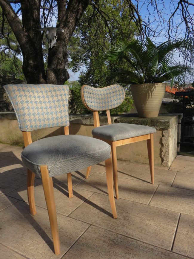 Chaises 50' . Tissus - Marly Mansart de Designers Guild -